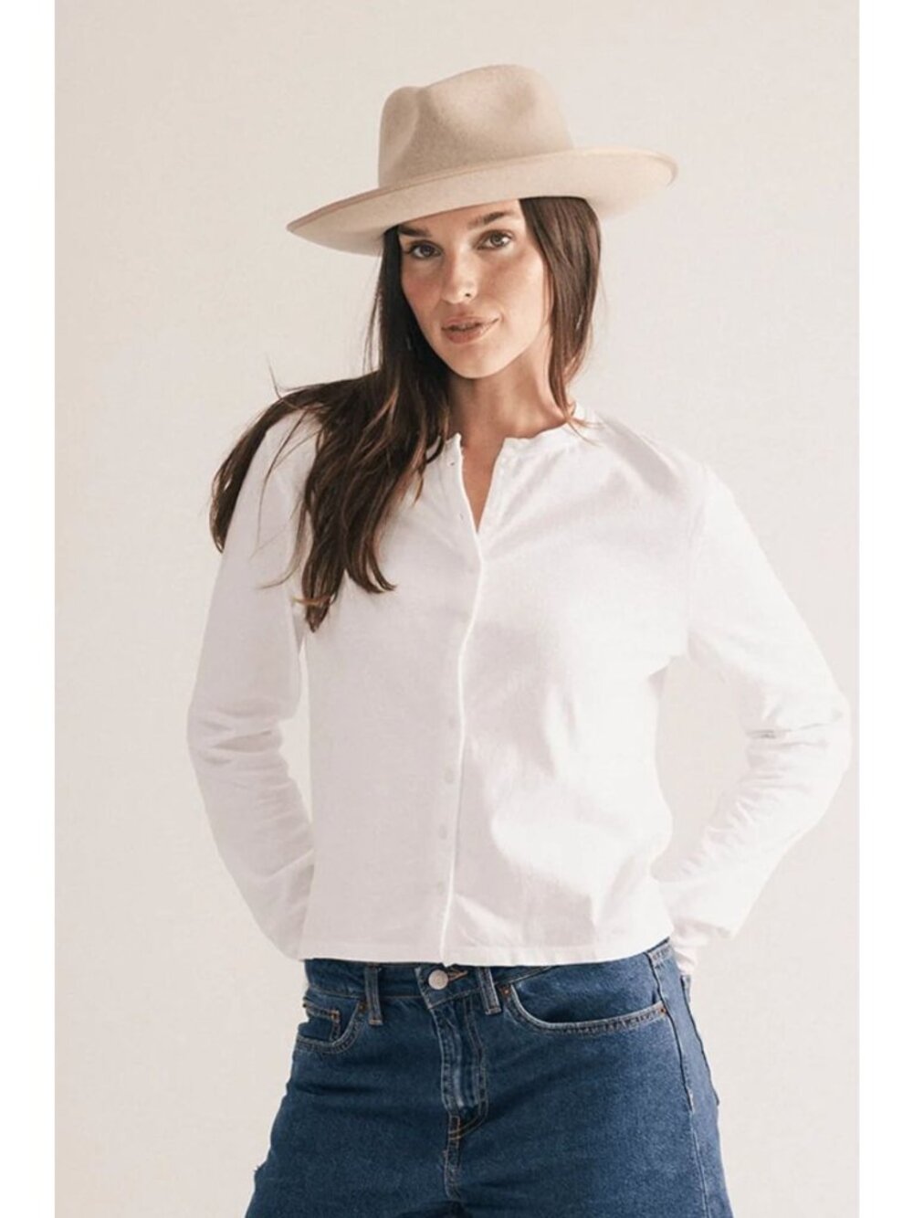 Gigi Pip Monroe Ranch Fedora Hat Oatmeal Australian Wool 57 S/M Worn Once $146
